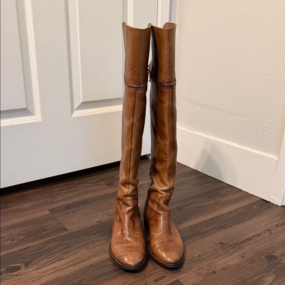 Saks Fifth Avenue Black Label Brown Leather Boots